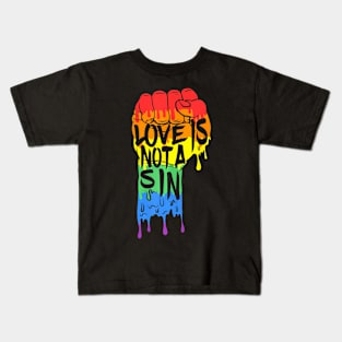 Love Is Not LGBT Gay Pride Flag Kids T-Shirt